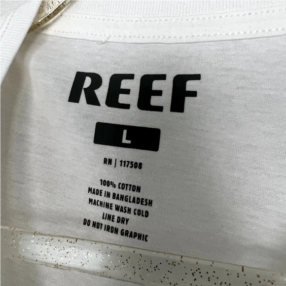 NWT Reef Surf Solo Relaxed Palm Tree Graphic Beach T-shirt Women Size L - Picture 4 of 6